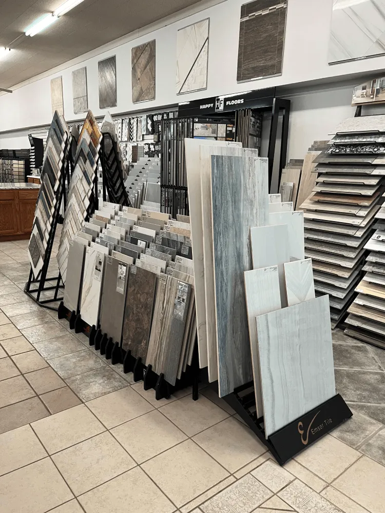 Tile samples at showroom | F & A Flooring